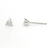 Brand New 1/4cttw Round Brilliant Diamond Stud Earrings 14k White Gold