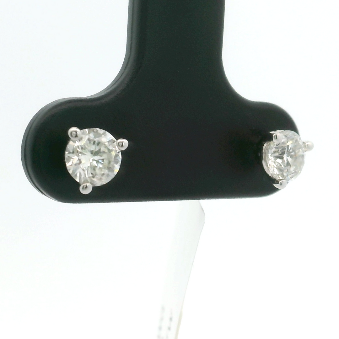 Brand New 5/8cttw Round Brilliant Diamond Stud Earrings 14k White Gold