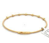 Brand New 14k Yellow Gold and Bezel Set Diamond Bangle Bracelet 7"