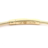 Brand New 14k Yellow Gold and Bezel Set Diamond Bangle Bracelet 7"