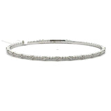 Brand New 14k White Gold and Diamond Bangle Bracelet 6.5"