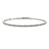 Brand New 14k White Gold and Diamond Bangle Bracelet 7"