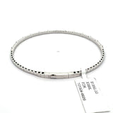 Brand New 14k White Gold and Diamond Bangle Bracelet 7"