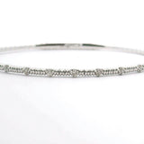 Brand New 14k White Gold and Diamond Bangle Bracelet 7"