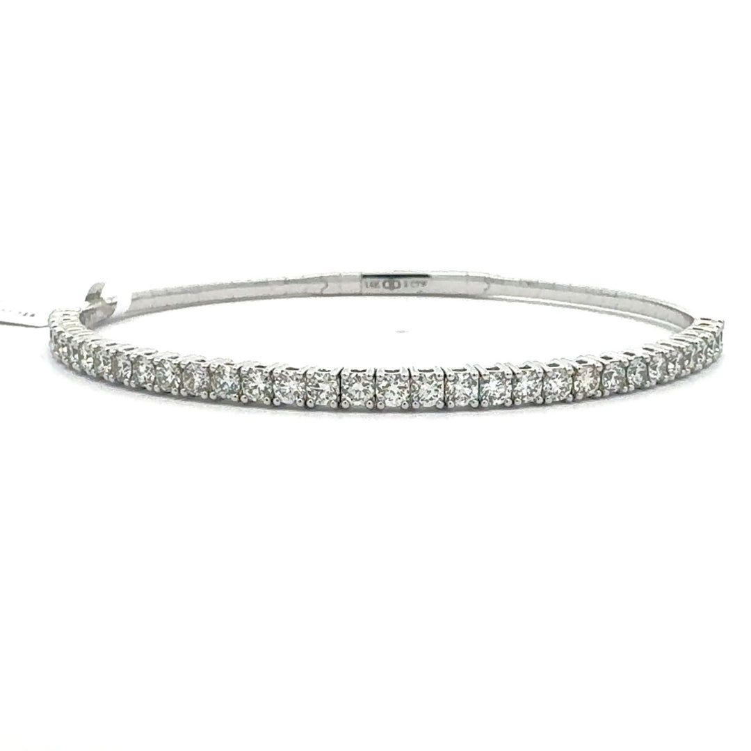 Brand New 14k White Gold and 2cttw Diamond Flex Bangle Bracelet 7"