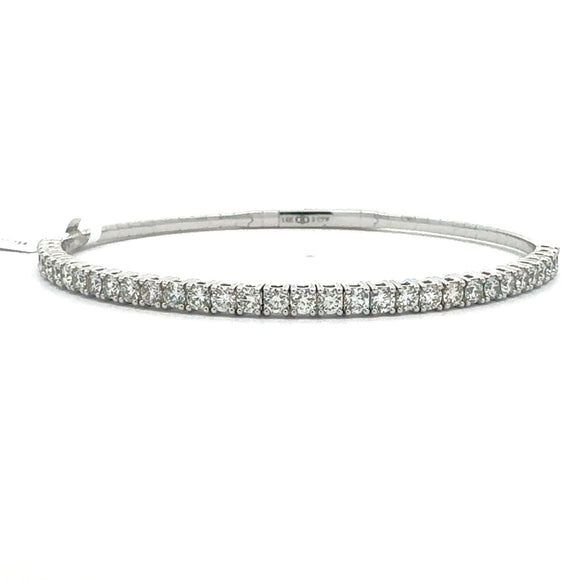 Brand New 14k White Gold and 2cttw Diamond Flex Bangle Bracelet 7