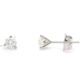 Brand New 1/2cttw Round Brilliant Diamond Stud Earrings 14k White Gold