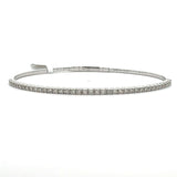 Brand New 14k White Gold and Diamond Flex Bangle Bracelet 7"