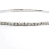 Brand New 14k White Gold and Diamond Flex Bangle Bracelet 7"
