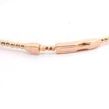 Brand New 14k Rose Gold and Diamond Clover Station Flex Bangle Bracelet 7"