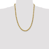 Brand New 10k Yellow Gold 5mm Semi Solid Diamond Cut Rope Chain Necklace 24"