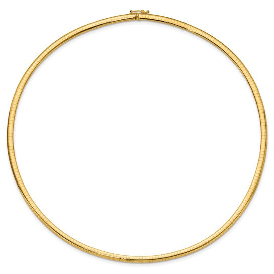 Brand New 10k Yellow Gold 4mm Domed Omega Necklace 18"
