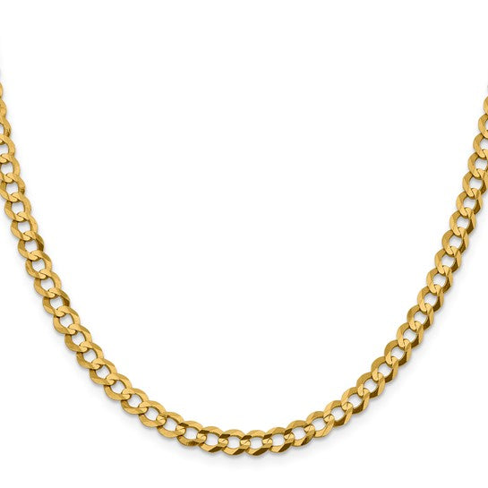 Brand New 10k Yellow Gold Flat 6mm Cuban Chain Necklace 18