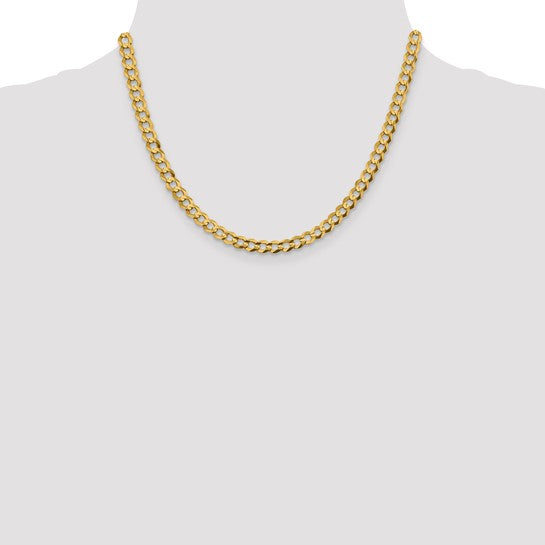 Brand New 10k Yellow Gold Flat 6mm Cuban Chain Necklace 18"