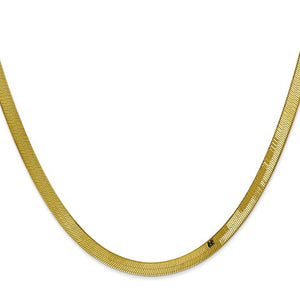 Brand New 10k Yellow Gold Silky 4mm Herringbone Link Chain Necklace 16"