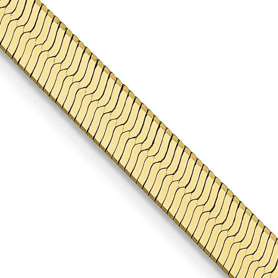 Brand New 10k Yellow Gold Silky 4mm Herringbone Link Chain Necklace 16"