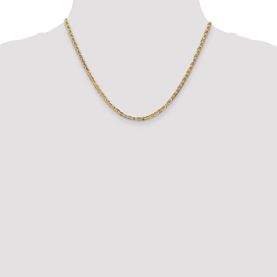 Brand New 14k Solid Yellow Gold 3mm Mariner Gucci Link Chain Necklace 18"