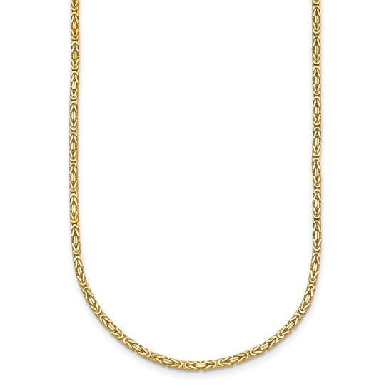 Brand New 14k Yellow Gold Solid Polished Byzantine Link Necklace 20