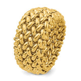 Brand New 9.5mm Polished Mesh Ring in 14k Yellow Gold Size 7.5