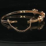 14k Yellow Gold and Diamond 16.3g Solid Vintage Bangle Bracelet 6.5"