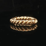 18k Yellow Gold 9.3g Solid Vintage Hinge Open Cable Band Ring Size 6.25