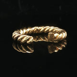 18k Yellow Gold 9.3g Solid Vintage Hinge Open Cable Band Ring Size 6.25