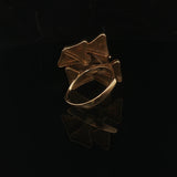 18k Yellow Gold 9.3g Solid Vintage Abstract Multi Gemstone Ring Size 8