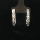 14k White Gold and 1cttw Diamond Hoop Earrings
