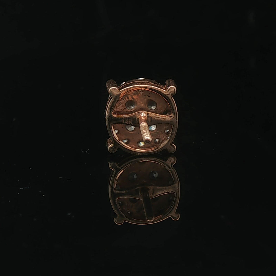 14k Rose Gold and 1cttw Diamond Cluster Stud Earrings