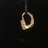 14k Yellow Gold and 1cttw Six Diamond Drop Earrings 0.75"