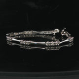 14k White Gold and 1cttw Diamond Station Bar Link Bracelet 7"