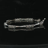 14k White Gold and 1cttw Diamond Station Bar Link Bracelet 7"