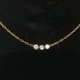 18k Yellow Gold and 0.60cttw Drilled Diamond Cable Link Necklace Italy 14"