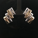 14k Yellow and White Gold 8.8g Unique Curved Bar Earrings Italy