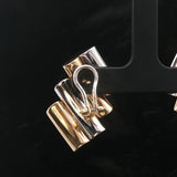 14k Yellow and White Gold 8.8g Unique Curved Bar Earrings Italy