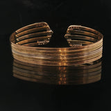 18k Yellow White and Rose Gold 0.90cttw Diamond Vintage Cuff Bracelet 7"