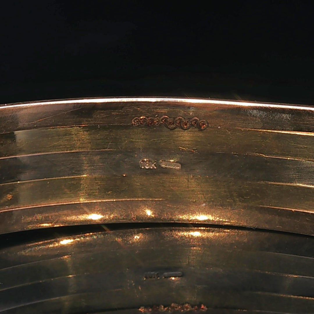 18k Yellow White and Rose Gold 0.90cttw Diamond Vintage Cuff Bracelet 7"