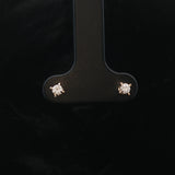 14k Yellow Gold and 0.10cttw Round Cut Diamond Stud Earrings