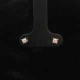 14k Yellow Gold and 0.10cttw Round Cut Diamond Stud Earrings