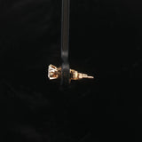 14k Yellow Gold and 0.10cttw Round Cut Diamond Stud Earrings