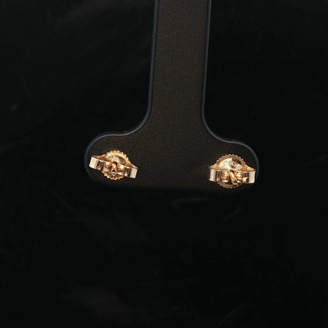 14k Yellow Gold and 0.10cttw Round Cut Diamond Stud Earrings