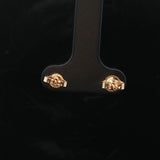14k Yellow Gold and 0.10cttw Round Cut Diamond Stud Earrings