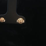 14k Yellow Gold and 0.10cttw Round Cut Diamond Stud Earrings