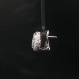 18k White Gold and 3cttw Diamond Cluster Button Stud Earrings