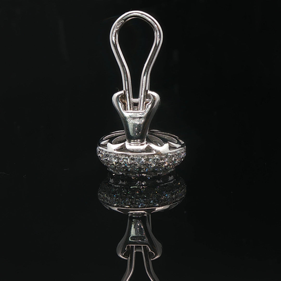 18k White Gold and 3cttw Diamond Cluster Button Stud Earrings