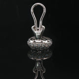 18k White Gold and 3cttw Diamond Cluster Button Stud Earrings