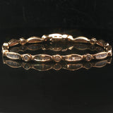 14k Yellow Gold and 2cttw Round and Baguette Diamond Link Bracelet 7.25"