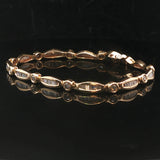 14k Yellow Gold and 2cttw Round and Baguette Diamond Link Bracelet 7.25"