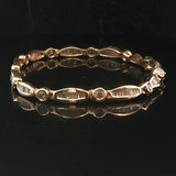 14k Yellow Gold and 2cttw Round and Baguette Diamond Link Bracelet 7.25"