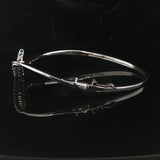 14k Yellow Gold and 0.50cttw Diamond Bypass Bangle Bracelet 7"